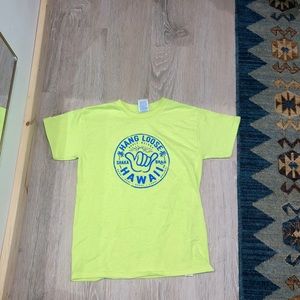 Neon yellow hang loose tee shirt